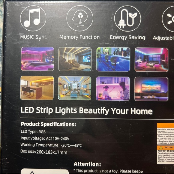 Bedroom MultiColor LED Strip Lights - Picture 3 of 7